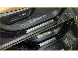 Накладки на пороги (лист шлифованный с полосой) 4шт для Jetour T2 2L 4WD 2023-н.в. № JETOURT224-01