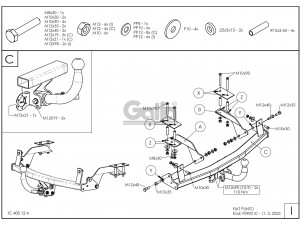 ТСУ Фаркоп оцинкованный Galia шар A для Fiat Grande Punto № F090A