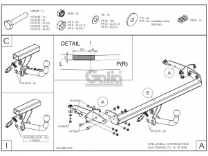 ТСУ Фаркоп оцинкованный Galia шар C съемный для Opel Mokka/Chevrolet Tracker № O063C