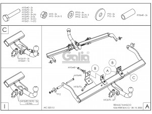 ТСУ Фаркоп оцинкованный Galia шар A для Renault Kangoo № R081A