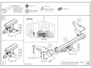 ТСУ Фаркоп оцинкованный Galia шар A на универсал для Toyota Auris № T062A