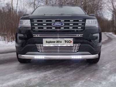 Накладка решётки радиатора нижняя 16 мм ТСС для Ford Explorer 2015-2017