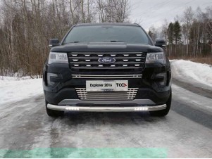 Защита переднего бампера с ДХО 76 мм для Ford Explorer № FOREXPL16-19