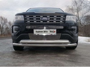 Защита передняя двойная 76-75 мм для Ford Explorer № FOREXPL16-31
