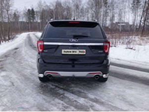 Защита задняя овальные уголки 75х42 мм для Ford Explorer № FOREXPL16-20