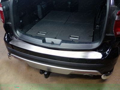 Накладка на задний бампер шлифованный лист ТСС для Ford Explorer 2015-2017