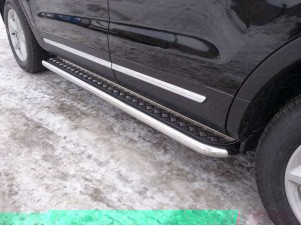 Пороги с площадкой алюминиевый лист 60 мм для Ford Explorer № FOREXPL16-09