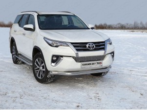 Защита переднего бампера 76 мм для Toyota Fortuner № TOYFORT17-22