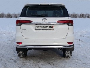 Защита заднего бампера овальная 75х42 мм для Toyota Fortuner № TOYFORT17-32