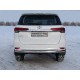 Защита заднего бампера овальная 75х42 мм ТСС для Toyota Fortuner 2017-2020