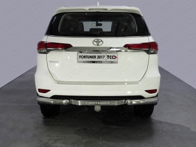 Защита задняя уголки 76 мм ТСС для Toyota Fortuner 2017-2020