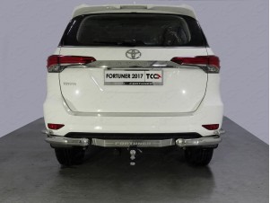 Защита задняя двойные уголки 76-42 мм для Toyota Fortuner № TOYFORT17-34