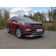 Защита передняя овальная длинная с ДХО 75х42 мм ТСС для Hyundai Santa Fe 2015-2018