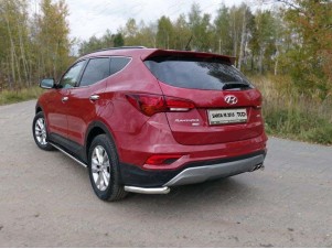 Защита задняя уголки 60 мм для Hyundai Santa Fe № HYUNSF4WD15-17