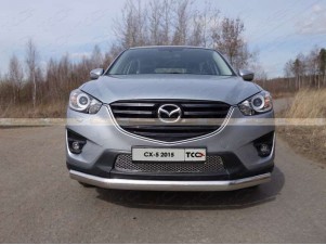 Защита передняя овальная 75х42 мм для Mazda CX-5 № MAZCX512-14