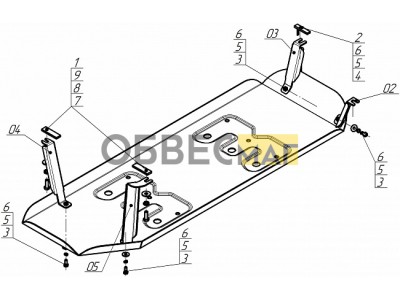 Усиленная защита топливного бака (2 мм, сталь) для JAC T8 Pro 2019-н.в., JAC T8 2018-н.в., JAC T6 2019-н.в., Sollers ST6 2023-н.в.