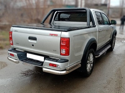 Защита заднего бампера "уголки" d-76+43 для JAC T8 Pro 2020-н.в.