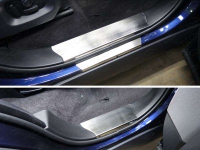 Накладки на пороги шлифованный лист ТСС для Range Rover Sport 2013-2021