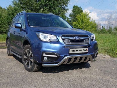 Накладка решётки радиатора верхняя 12 мм ТСС для Subaru Forester 2016-2018