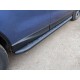 Пороги алюминиевые ТСС с накладкой чёрные для Subaru Forester 2016-2018