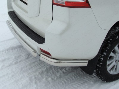 Защита задняя овальные уголки 75х42 мм ТСС для Toyota Land Cruiser 150 2009-2013