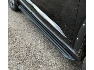 Пороги алюминиевые "Slim Line Black" 1820 мм для Haval H7 2.0 4WD 2024-н.в. №HAVH724-12B