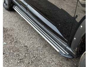 Пороги алюминиевые "Slim Line Silver" 1820 мм для Haval H7 2.0 4WD 2024-н.в. №HAVH724-12S