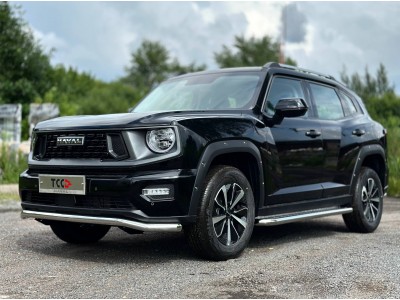 Пороги с площадкой (нерж. лист) 60,3 мм для Haval H7 2.0 4WD 2024-н.в.