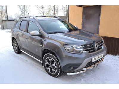 Защита порогов прямая d=63 мм (НПС) для Renault Duster 2021-2022