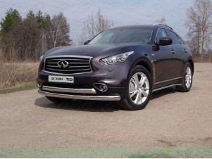 Защита передняя двойная 75-75 мм для Infiniti QX70 № INFQX7015-01