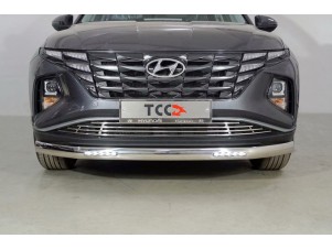 Защита передняя нижняя (овальная с ДХО) 75х42 мм для Hyundai Tucson 2020 – н.в. HYUNTUC21-28