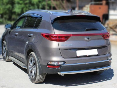 Защита заднего бампера радиусная одинарная d-60 Технотек для Kia Sportage 2018 – н.в.