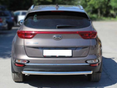 Защита заднего бампера радиусная одинарная d-60 Технотек для Kia Sportage 2018 – н.в.