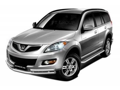 Защита порогов с алюм. площадкой d=51 мм (НПС) для Great Wall Hover H5 2011-2016, Haval H5 2020-2021