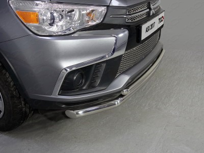 Защита передняя двойная 60-42 мм ТСС для Mitsubishi ASX 2017-2019