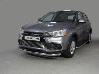 Защита переднего бампера 60 мм ТСС для Mitsubishi ASX 2017-2019