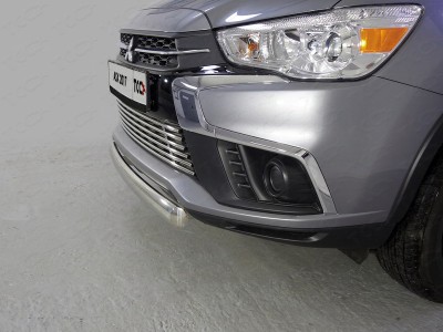 Защита передняя овальная 75х42 мм ТСС для Mitsubishi ASX 2017-2019