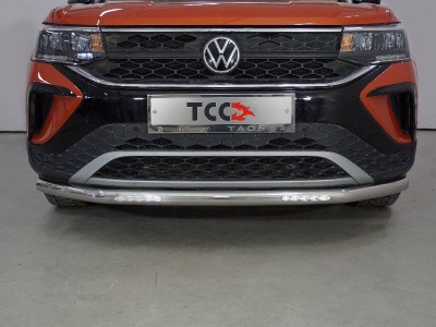 Защита передняя нижняя (с ДХО) 60,3 мм ТСС для Volkswagen Taos 2020 – н.в.