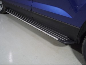 Пороги алюминиевые "Slim Line Silver" 1780 мм для Volkswagen Taos 2020 – н.в. VWTAO21-27S