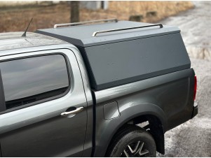 Кунг (алюминий Premium Grey) 2мм с рейлингами на крышу кунга (комплект Premium) для JAC T8 Pro 4WD 2.4T МКПП 2023-н.в. №JACT8P23-38GREY