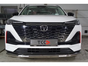 Защита передняя нижняя (с ДХО) 60,3 мм для Changan CS55 plus I Рестайлинг 2WD 1.5T 2021 – н.в. CHANCS55PL23-06