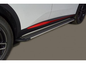 Пороги алюминиевые Slim Line Silver 1720 мм для Changan CS55 plus I Рестайлинг 2WD 1.5T 2021 – н.в. CHANCS55PL23-08S