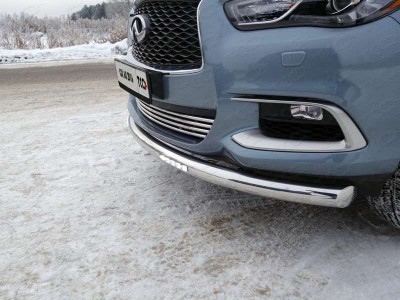 Защита переднего бампера с ДХО 76 мм ТСС для Infiniti QX60 2016-2021