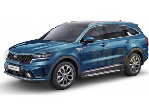 Пороги алюминиевые Rival BMW-Style для Kia Sorento № D180AL.2806.1