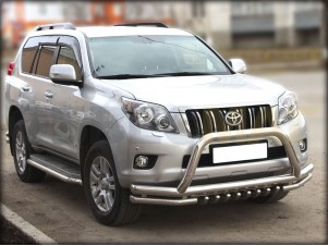 Защита передняя двойная 76-60 мм с защитой картера для Toyota Land Cruiser Prado 150 № LCPR10 1.2