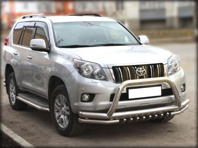 Защита передняя двойная 76-60 мм с защитой картера для Toyota Land Cruiser Prado 150 2009-2013