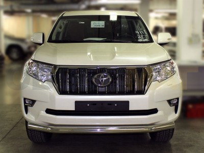 Защита переднего бампера 76 мм с подгибами для Toyota Land Cruiser Prado 150 2017-2020