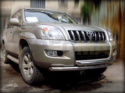 Защита передняя двойная 76-60 мм для Toyota Land Cruiser Prado 120 2002-2009