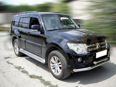 Защита штатного порога 53 мм Технотек для Mitsubishi Pajero 4 MP 3.1