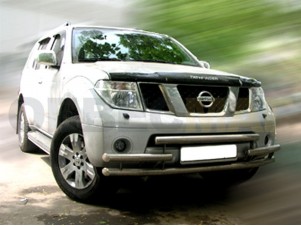 Защита передняя тройная 60-60-60 мм для Nissan Pathfinder № NP 1